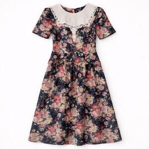 Vintage 80s Cottagecore floral midi dress romantic coquette dream